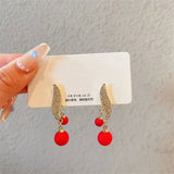 Double Pearl Long Tassel Drop Earring Women Wedding Jewelry - Gemstone Gold