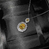 Elegant Aquamarine Bride Jewelry Set Necklace Earrings Ring For Women - Gemstone Gold