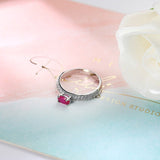Engagement Green Zircon Ring For Women Silver Wedding Jewelry - Genuine - Gemstone