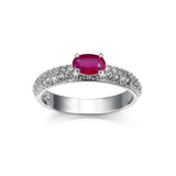 Engagement Green Zircon Ring For Women Silver Wedding Jewelry - Genuine - Gemstone