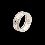 Engrave Gold Round Ring Women Engagement Birthday Gift Party - Genuine - Gemstone