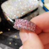 Eternity Sapphire Promise Ring Women Daily Wear Wedding Jewelry - Genuine - Gemstone