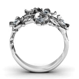Flower Rings for Women Zircon Party Accessories Graceful Gift Jewelry Ring - Gemstone Gold