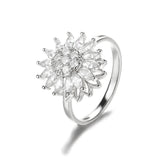 Four Leaf Clover Spinner Ring For Women Wedding Jewelry Gift - Gemstone Gold