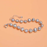 Genuine Natural Freshwater Baroque Pearl Bracelet Bangles For Women Charm Jewelry - Genuine - Gemstone