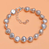 Genuine Natural Freshwater Baroque Pearl Bracelet Bangles For Women Charm Jewelry - Genuine - Gemstone