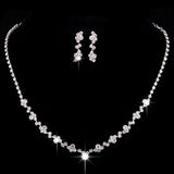 Gold Bridal Pearl Jewelry Set Necklace Earrings Wedding jewellery for women - Genuine - Gemstone