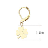 Gold Clover Leaf Dangle Earrings For Women Engagement Jewelry - Genuine - Gemstone