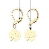 Gold Clover Leaf Dangle Earrings For Women Engagement Jewelry - Genuine - Gemstone