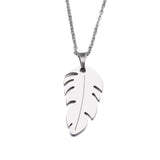 GOLD FEATHER PENDANT NECKLACE WOMEN ENGAGEMENT JEWELRY - Genuine - Gemstone