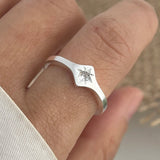 Handmade Round Line Ring Silver Ring for Women Couple Party Jewelry Gift - Gemstone Gold