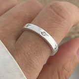 Handmade Round Line Ring Silver Ring for Women Couple Party Jewelry Gift - Gemstone Gold
