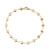 Heart Gold Chain Pendant Bracelet For Women Wedding Jewelry - Genuine - Gemstone