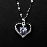 Heart Pendant Gold Chain Necklace for women Female Necklaces Jewelry for Girl - Gemstone Gold