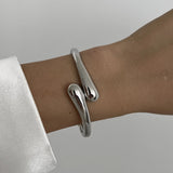 Hip Hop Metal Cuff Bangles Punk Gold Spring Bracelet For Women Jewelry - Gemstone Gold