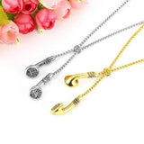 Hip - hop Music Earbuds Pendant Necklace Clothing Accessories Jewelry - Gemstone Gold
