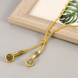 Hip - hop Music Earbuds Pendant Necklace Clothing Accessories Jewelry - Gemstone Gold