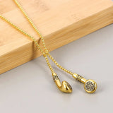 Hip - hop Music Earbuds Pendant Necklace Clothing Accessories Jewelry - Gemstone Gold