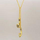 Hip - hop Music Earbuds Pendant Necklace Clothing Accessories Jewelry - Gemstone Gold