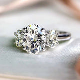 Inlaid Crystal Eternity RingWomen Wedding Silver Engagement Jewelry - Gemstone Gold