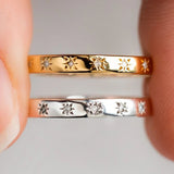 Inlaid Shiny Zircon Gold Ring for Women Daily Accessories Girls Finger Jewelry - Gemstone Gold