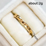 Inlaid Shiny Zircon Gold Ring for Women Daily Accessories Girls Finger Jewelry - Gemstone Gold