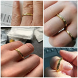 Inlaid Shiny Zircon Gold Ring for Women Daily Accessories Girls Finger Jewelry - Gemstone Gold