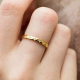 Inlaid Shiny Zircon Gold Ring for Women Daily Accessories Girls Finger Jewelry - Gemstone Gold