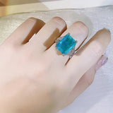 Large Tourmaline Gemstone Ring Wedding Women Promise Engagement Jewelry - Gemstone Gold