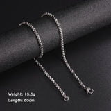 Long Box Chain Necklace 60cm Men Black Gold Women Punk Jewelry - Gemstone Gold