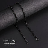 Long Box Chain Necklace 60cm Men Black Gold Women Punk Jewelry - Gemstone Gold