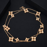 Lucky Flower Necklace for Women Girls Daily Party Wedding Charm Gift - Gemstone Gold
