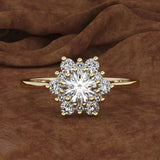 Luxury 1.5 Carats Diamond Ring for Women Engagement Gemstone Jewelry - Gemstone Gold