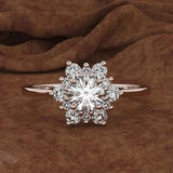 Luxury 1.5 Carats Diamond Ring for Women Engagement Gemstone Jewelry - Gemstone Gold