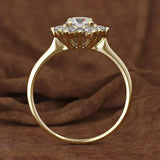 Luxury 1.5 Carats Diamond Ring for Women Engagement Gemstone Jewelry - Gemstone Gold