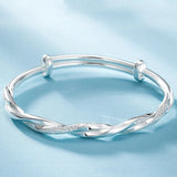 Luxury 925 Sterling Silver Flower Bracelet For Women Solid Light Party Jewelry - Gemstone Gold