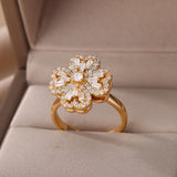 Luxury Four Clover Ring for Women Wedding Jewelry - Genuine - Gemstone