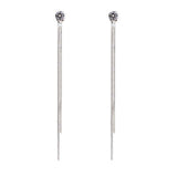 Luxury Gemstone Sapphire Drop Earrings Dangle Hanging Silver Women's Jewelry - Genuine - Gemstone