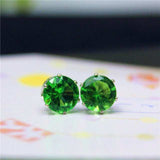 Luxury Gold Zircon Stud Earrings For Women Anniverssary Party Jewelry - Genuine - Gemstone