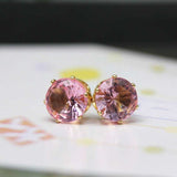 Luxury Gold Zircon Stud Earrings For Women Anniverssary Party Jewelry - Genuine - Gemstone