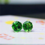 Luxury Gold Zircon Stud Earrings For Women Anniverssary Party Jewelry - Genuine - Gemstone