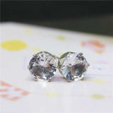 Luxury Gold Zircon Stud Earrings For Women Anniverssary Party Jewelry - Genuine - Gemstone