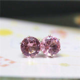 Luxury Gold Zircon Stud Earrings For Women Anniverssary Party Jewelry - Genuine - Gemstone