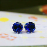 Luxury Gold Zircon Stud Earrings For Women Anniverssary Party Jewelry - Genuine - Gemstone