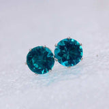 Luxury Gold Zircon Stud Earrings For Women Anniverssary Party Jewelry - Genuine - Gemstone
