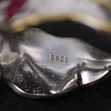 Luxury Leaf Ring 925 Sterling Silver Women's Fine Jewelry - Genuine - Gemstone