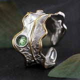 Luxury Leaf Ring 925 Sterling Silver Women's Fine Jewelry - Genuine - Gemstone
