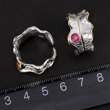 Luxury Leaf Ring 925 Sterling Silver Women's Fine Jewelry - Genuine - Gemstone