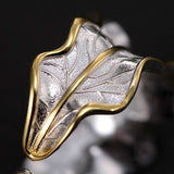 Luxury Leaf Ring 925 Sterling Silver Women's Fine Jewelry - Genuine - Gemstone