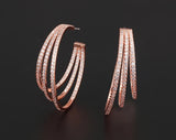 Luxury Multicolor Gemstone Earring Full mirco paved Women Wedding Party Jewelry - Gemstone Gold